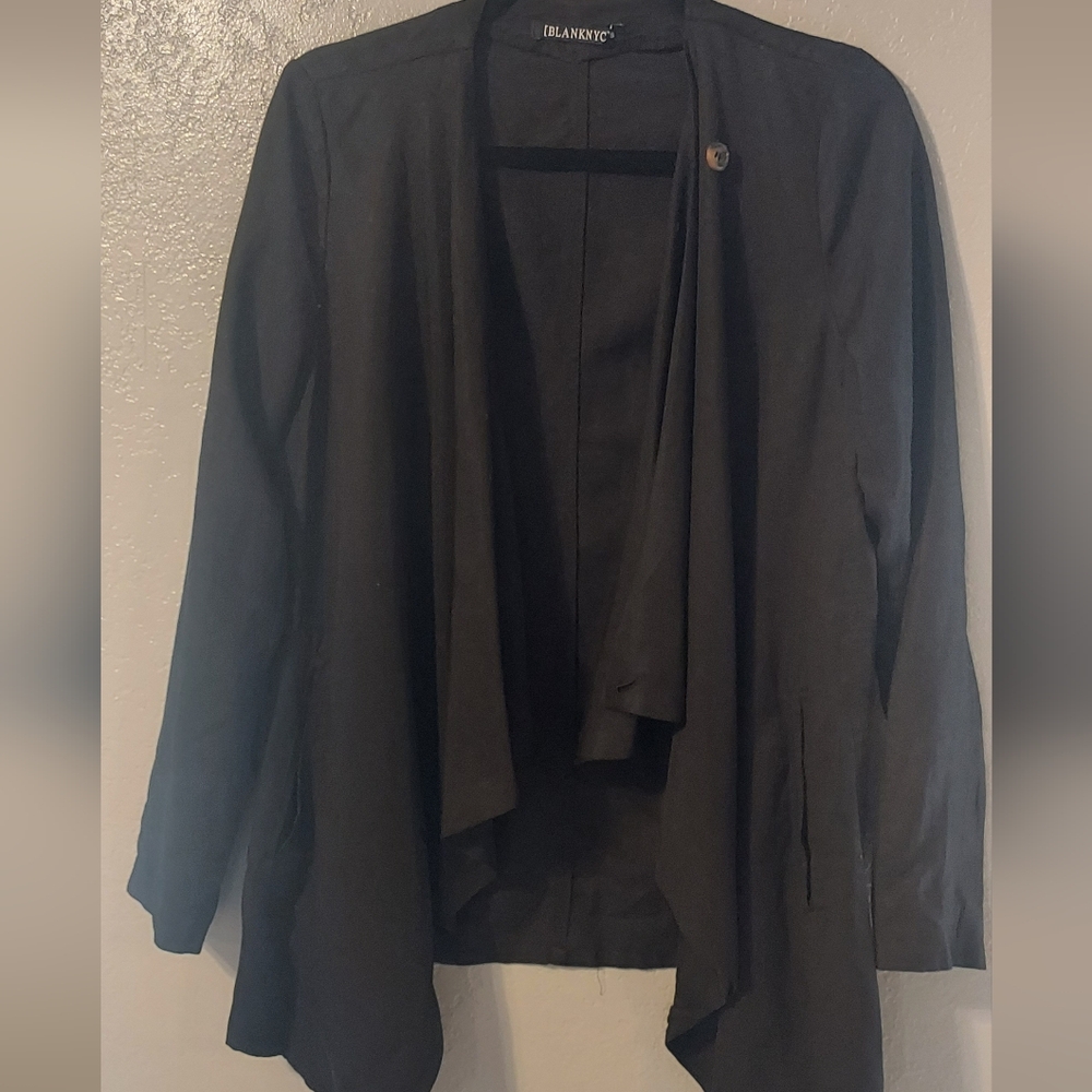 Blank NYC  Drape Front Black Jacket Women's Size S, NWT